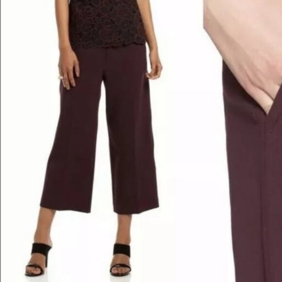 Trina Turk Pants straight leg Cropped Brown stretch 32x27.5 excellent condition - Picture 4 of 9